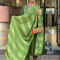 The52 Light Green Women's Gorgeous Embroidered Work Chanderi Fabric Flared Kurta Pant and Dupatta Set - Swadesiicart