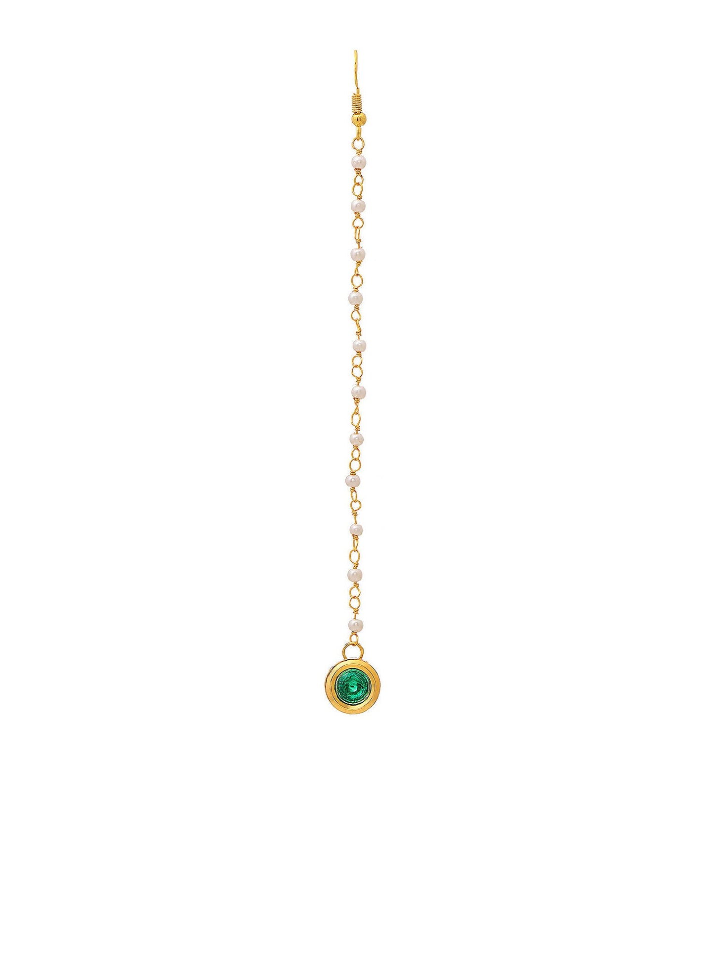 Ruby Raang Green Meenakari Kundan Maang Tikka | Swadesiicart