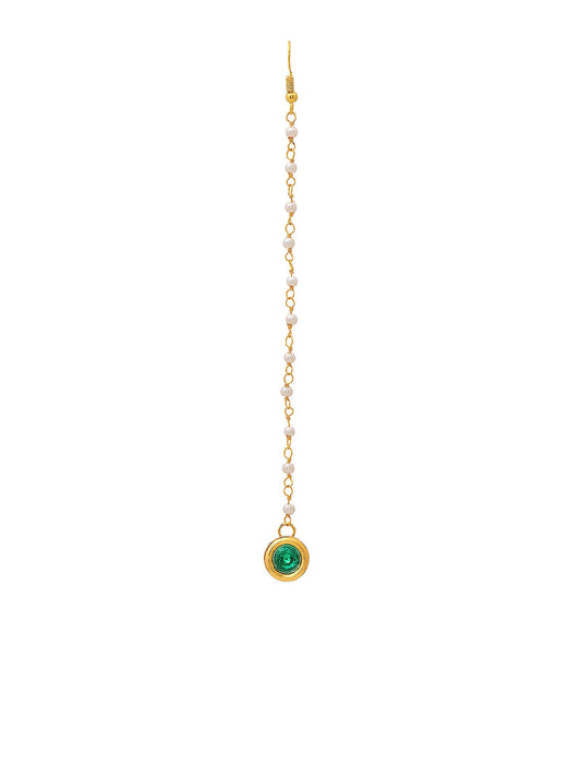 Ruby Raang Green Meenakari Kundan Maang Tikka | Swadesiicart