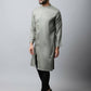 Even Apparels Grey Color Pure Cotton Sherwani Men's Kurta With Asymetrical Cut (SLD1181) | Swadesiicart