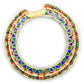 Gold-Polished Stone Studded Meenakari Bangle - Ruby Raang - Swadesiicart