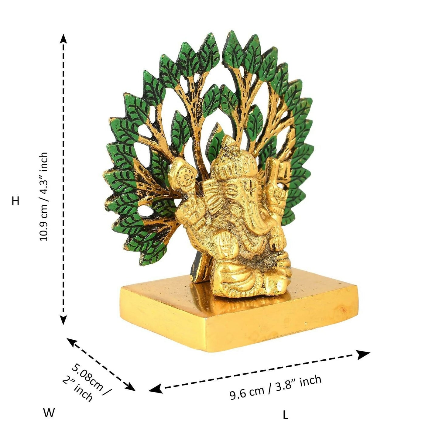 CraftVatika Metal Ganesha Idol Under Tree - Swadesiicart