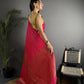 Joban Fashion Hot Pink Banarasi Soft Lichi Silk Checks & Woven Saree | Swadesiicart