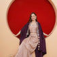 Joban Fashion Purple and Rose Gold Skirt set with Cape - Swadesiicart