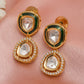 Duet Gold and Meenakari Earrings (Gold) - Ruby Raang | Swadesiicart