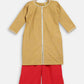 Ahalyaa Mustard Crepe Straight Kids Kurta Palazzo Set For Girls | Swadesiicart