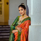 Vishnu Weaves Women's Orange Patola Banarasi Silk Meenakari Zari Woven Saree with Blouse - Swadesiicart