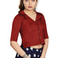 Aastha Fashion Women's Women's Maroon Art Silk Button Readymade Blouse