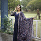 Aayaa Designer Embroidery Zari Sequins-Work Faux Blooming Georgette Suit - Navy Blue