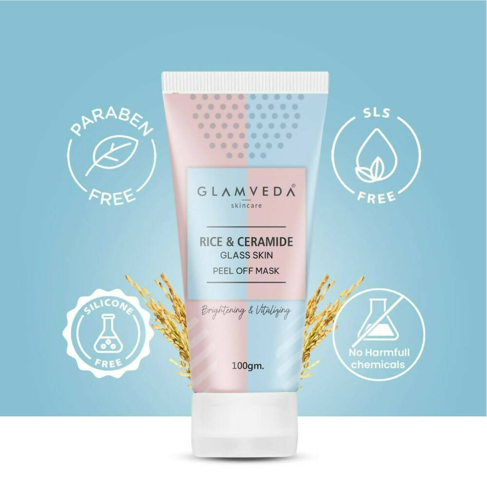 Glamveda Rice & Ceramide Korean Glass Skin Peel Off Mask - Swadesiicart