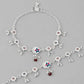 VOJ Set of 2 Stone Studded Circular Shaped Traditional Anklet - Swadesiicart