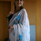 Vamsee Laxmi White Georgette Saree - Swadesiicart