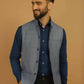 Even Apparels Nehru Jacket With Welt Pockets - Blue | Swadesiicart