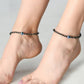 Mominos Fashion Kamal Johar Nazariya Silver With Black Crystals Anklets | Swadesiicart