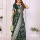 Aastha Fashion Green Georgette Silk Leheriya With Elegant Zari Weaving Saree