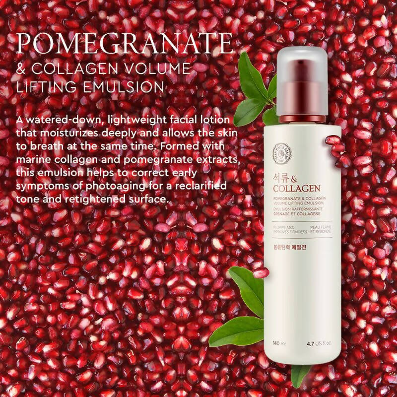 The Face Shop Pomegranate & Collagen Volume Lifting Emulsion - Korean Skincare | Swadesiicart