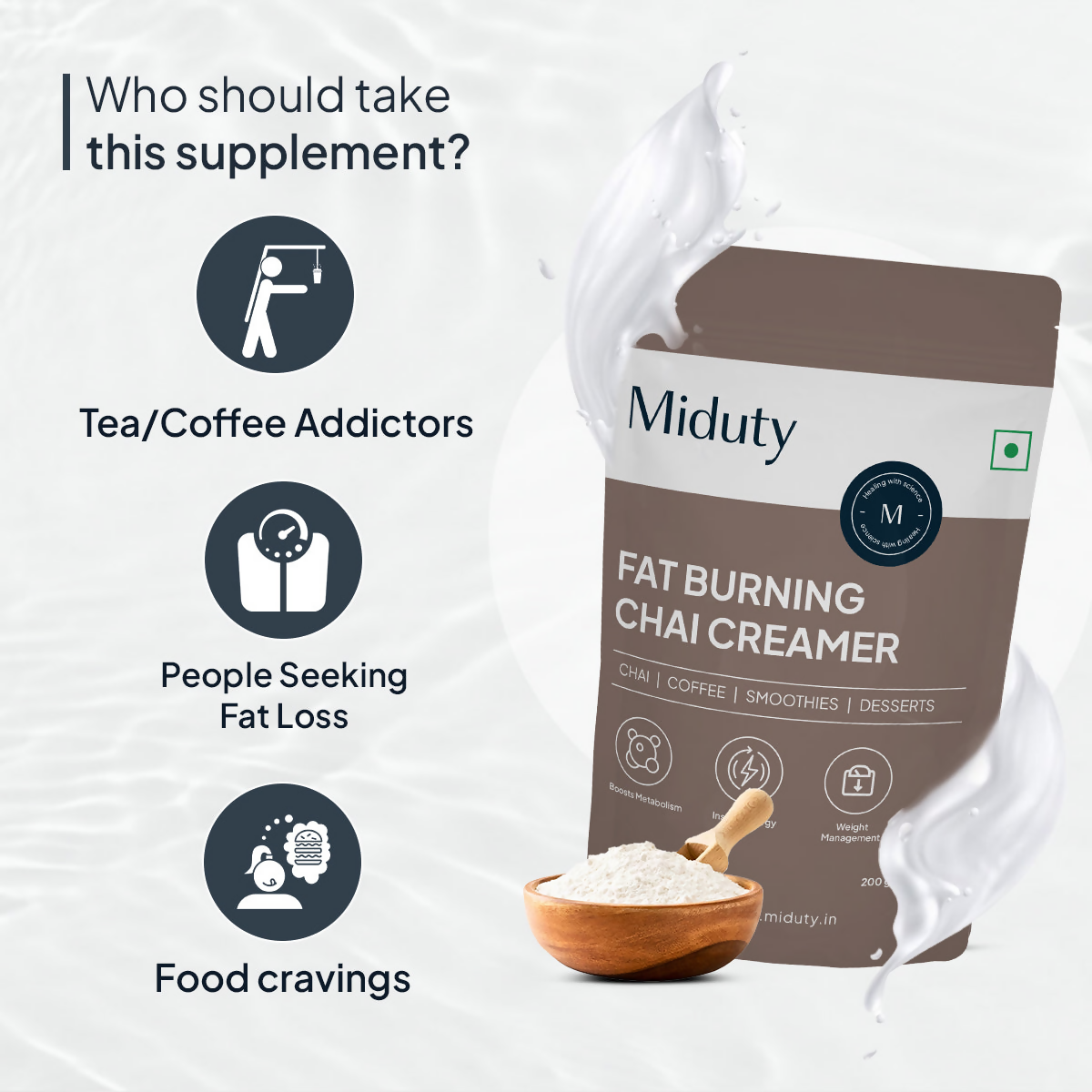 Miduty by Palak Notes Fat Burning Chai Creamer | Swadesiicart