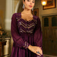 Janasya Purple Georgette Sequined Tunic & Bottom | Swadesiicart