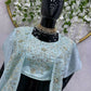 Jyoti Fashion Women's Sky Blue Chinon Sequins with Thread Embroidered Designer Lehenga Choli with Shrug Set | Swadesiicart