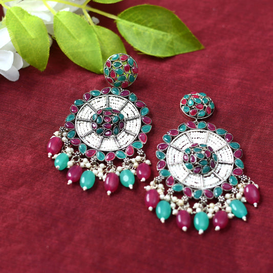 Mominos Fashion Johar Kamal Traditional Kundan & Pearls Earrings - Mominos Fashion