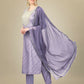 Jyoti Fashion Women's Lavender Silk Blend Embroidery & Sequence work Kurta with Trouser & Dupatta | Swadesiicart