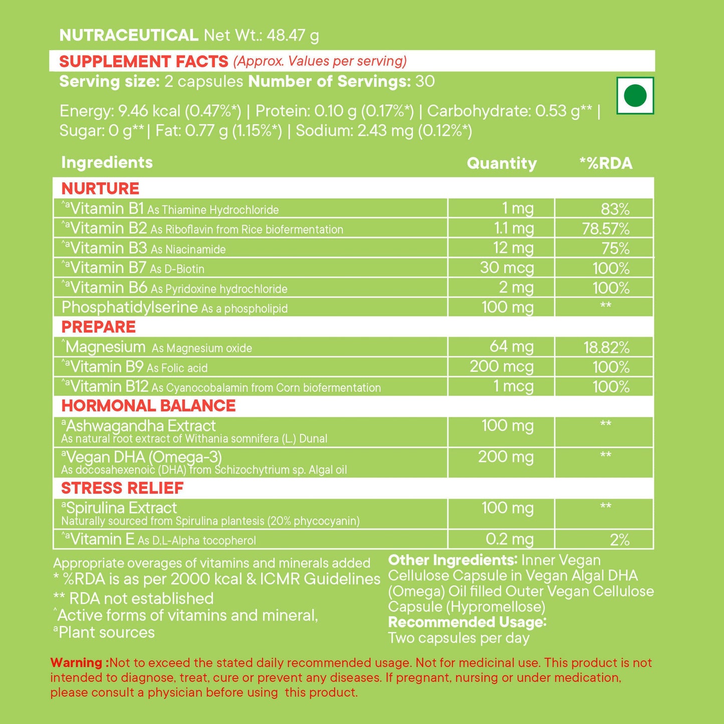 Wellbeing Nutrition Slow | Fertility for Her Capsules - Swadesiicart