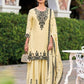 Anaita Beige Chinon Readymade Palazzo Suit with Heavy Embroidery Work
