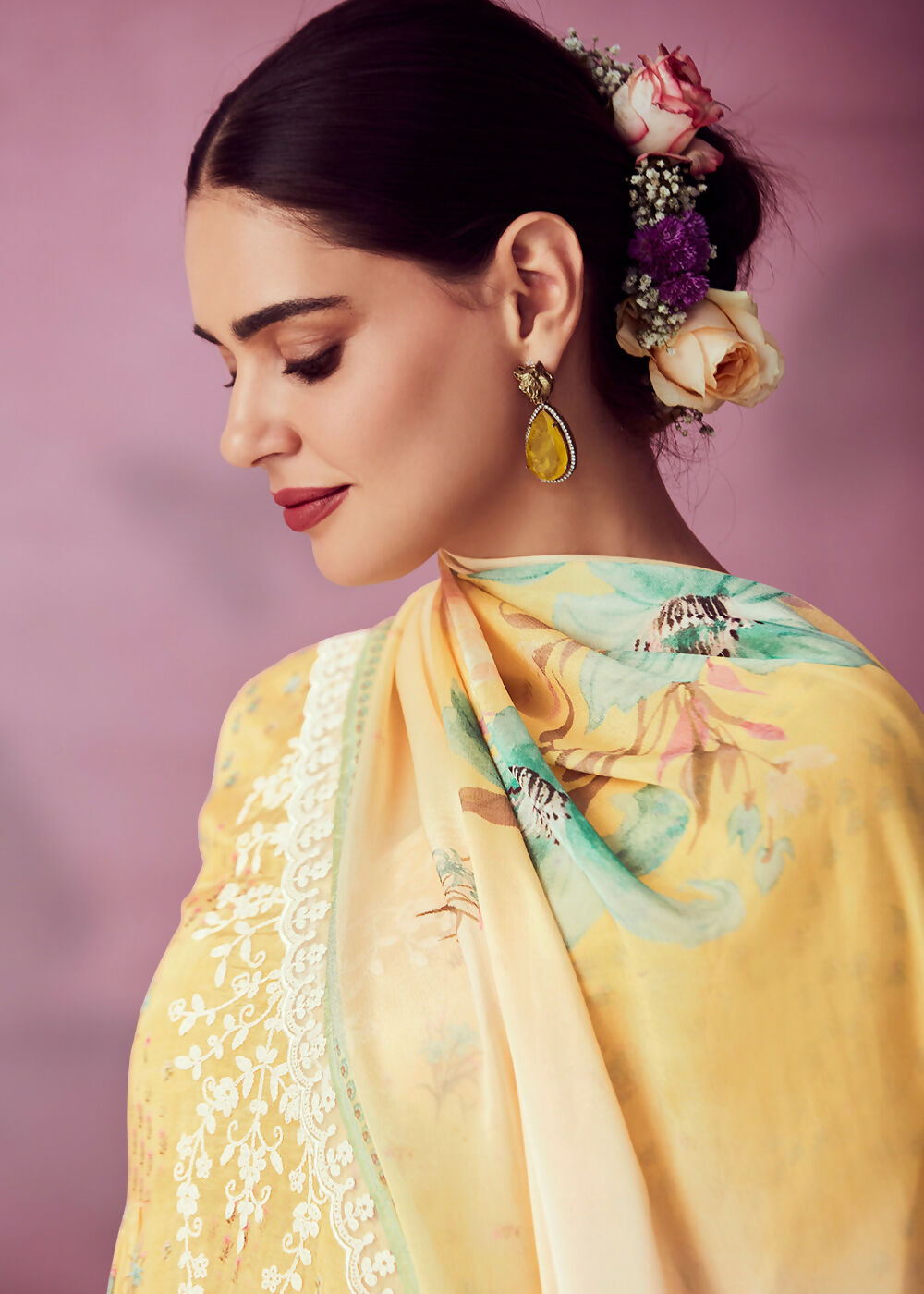 Yellow Muslin Cotton Printed Trendy Salwar Kurta Set - Emponline | Swadesiicart