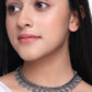 NVR Women Silver-Plated Oxidised Necklace | Swadesiicart