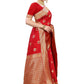 Vamika Banarasi Jacquard Weaving Red Saree (Siri Red) | Swadesiicart