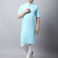 Even Apparels Black Pure Cotton Men's Kurta With Band Collar | Swadesiicart