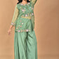 Morchari Women And Hand Embroidery Palazzo Set-Green - Swadesiicart