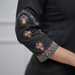The52 Black Women's Beautiful Viscose Silk Fabric Embroidered Work Straight Kurta Pant and Dupatta Set - Swadesiicart