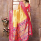 Aastha Fashion Yellow Banarasi Tissue Silk Weaving Saree