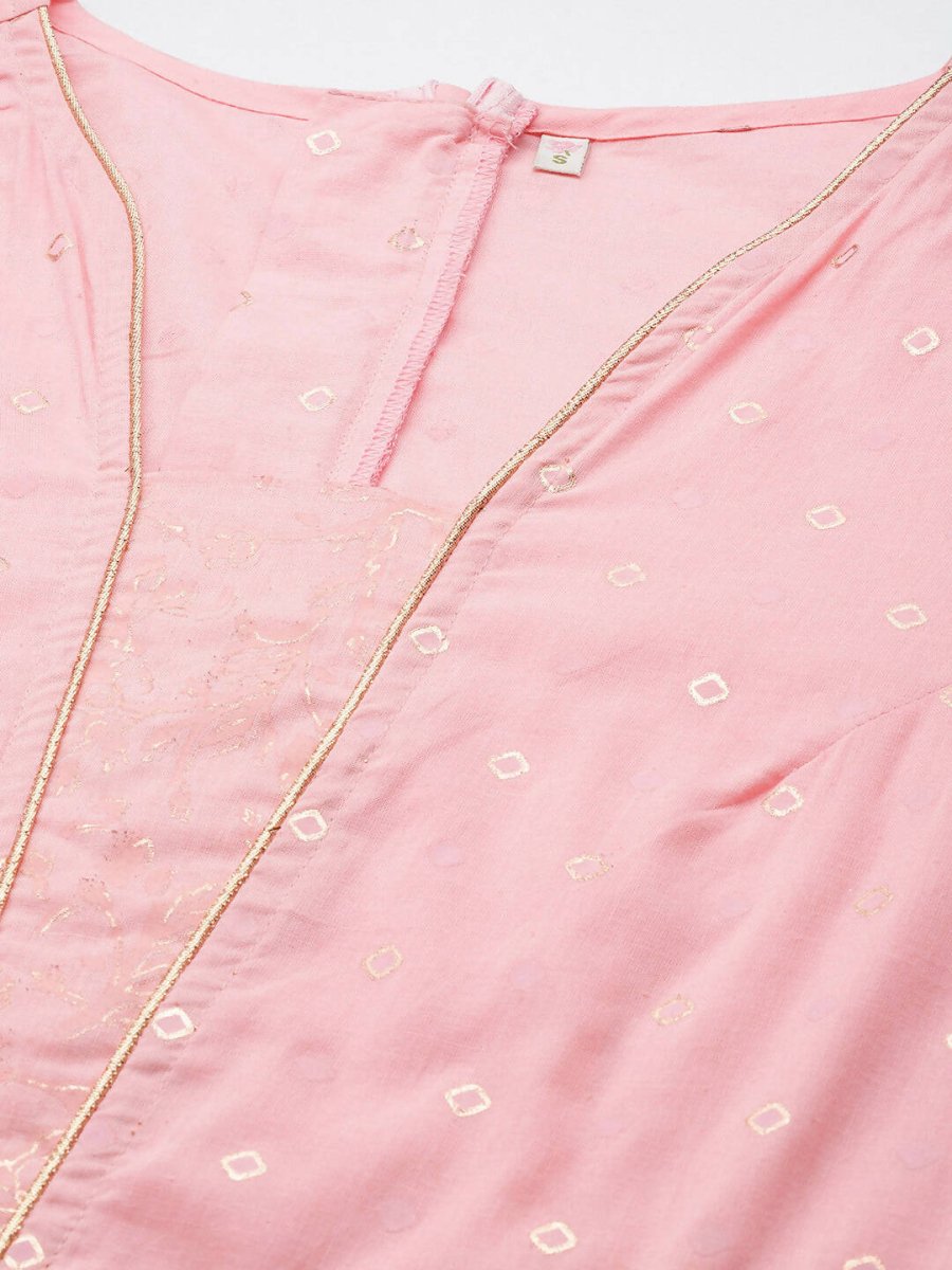 Ahalyaa Women Pink Printed Basic Jumpsuit - Swadesiicart