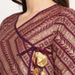 Ahalyaa Women Crepe Wine Colour Glitter Print Kurta | Swadesiicart