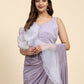 Light Purple Lycra Solid Ready to Wear Saree with stitched Blouse - Nita | Swadesiicart
