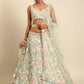 House of Panchhi Lime Green Net Sequins, Mirror and thread embroidery Lehenga choli & Dupatta | Swadesiicart