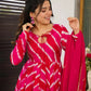 Aayaa Designer Printed Tebby Silk Suit - Multi Color