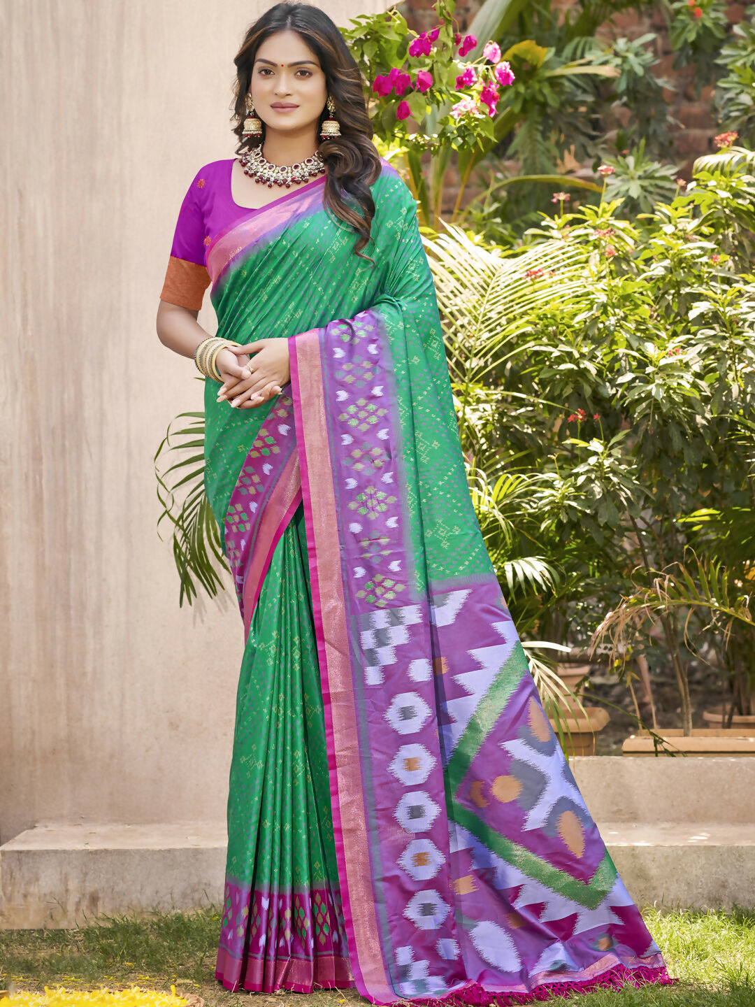 Shree Shyam Fashion Pochampalli Silk Purple Saree