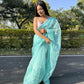 Vamsee Naina Blue Organza Saree - Swadesiicart