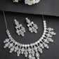 NVR Women's Silver-Plated Cubic Zirconia Studded Handcrafted Jewellery Set - Swadesiicart