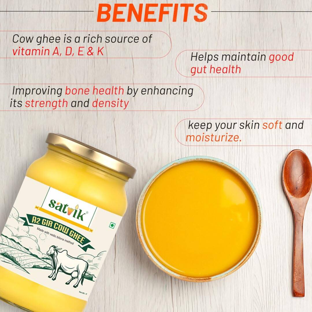 Satvik A2 Gir Cow Ghee | Vedic Bilona Method | Bilona Ghee | A2 Cow Desi Ghee | Swadesiicart