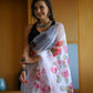 Vamsee Dhruti2 White Organza Saree - Swadesiicart