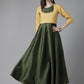 Ahalyaa Womens Olive Art Silk Solid Dress with Jacket | Swadesiicart