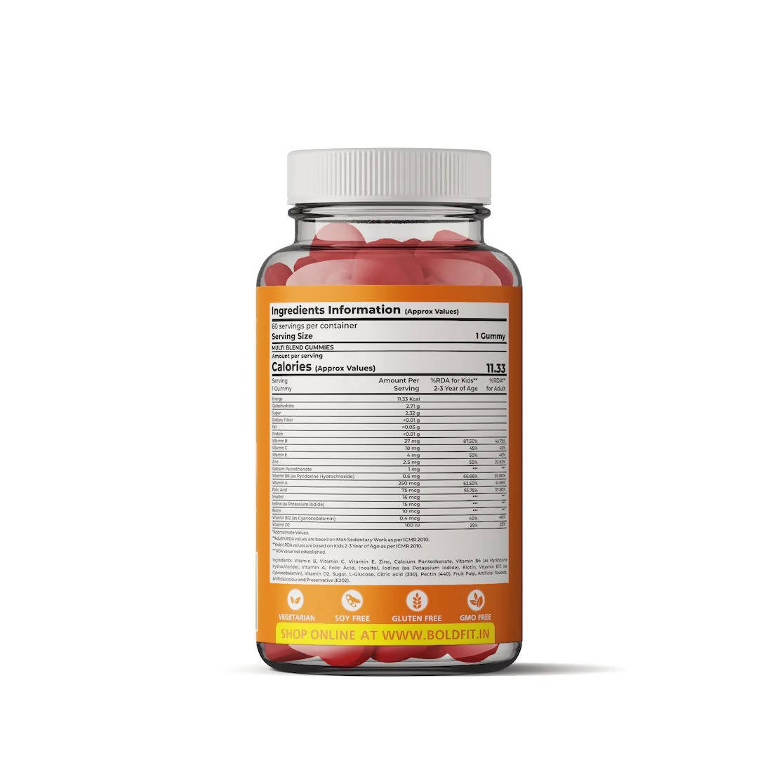 Boldpops Daily Vitals Multi Blend Gummies (Strawberry) | Swadesiicart