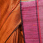 Very Much Indian Handwoven Raw Silk Dupion Saree - Orange With Pink Pallu | Swadesiicart