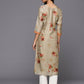 Ahalyaa Women's Traditional wear Kurta - Tan | Swadesiicart