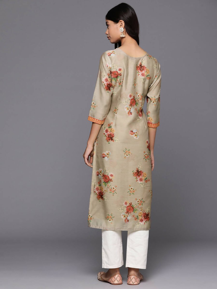 Ahalyaa Women's Traditional wear Kurta - Tan | Swadesiicart