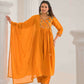 Ethnic Festive Wear Viscose Chanderi orange Stitched Suit With Dupatta - Tanisha | Swadesiicart